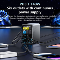 Chargeur rapide 540W PD 3.1, chargeur de bureau multiport 4C2A, affichage intelligent, chargeur GaN pour ordinateur portable, téléphone portable, CE/FCC/UL/ROHS
