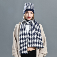 Ensemble de 2 pièces Jxwatcher pour femmes, bonnet et écharpe en cachemire élégant et décontracté, en laine tricotée, chaud, pour l'automne et l'hiver, personnalisable