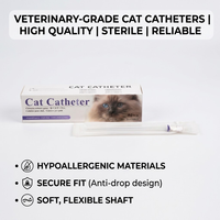Kateter Urin Steril Anti-Refluks untuk Kucing, Kateter Tomcat untuk Drainase Urin yang Aman