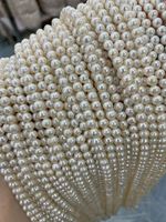 Perles d'eau douce naturelles à fort lustre, 6-7 mm, presque rondes, en vrac, nukleées, pour la fabrication de colliers et bijoux DIY