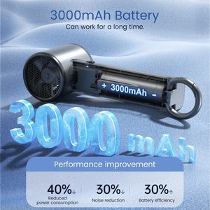 High Speed Portable Stepless Rechargeable USB Mini <b>Handheld</b> <b>Fan</b> Custom Logo Electric Battery 5 Blades Outdoor Plastic English - Product Image 2