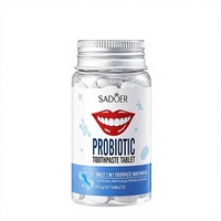 Sadoer 30 comprimés de dentifrice bio à la menthe et aux probiotiques pour blanchir les dents et nettoyer, pour usage domestique