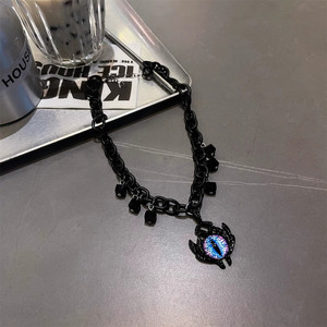 Collares con Colgante de Ojo Turco para Hombre y Mujer, Cadena de Cuentas Negras Estilo Hip-Hop, Joyería Unisex para Uso Diario - Product Image 4