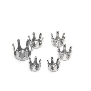 Stainless Steel Blank Empty Zircon Rhinestone Claw Settings Flat Pendant Base With Hoop - Product Image 2