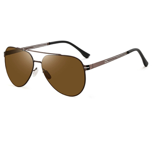 Gafas de Sol de Conducción de Lujo para Hombre, <span class=keywords><strong>Estilo</strong></span> <span class=keywords><strong>Aviador</strong></span>, <span class=keywords><strong>Lentes</strong></span> de PC con Protección UV400, Cómodas y Ligeras, Montura Metálica de Aro Completo, Gafas Personalizadas - Product Image 1