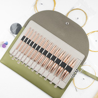 Vente en gros Ensemble d'outils à tricoter 13 pièces Colorful Aluminum Oxide Amovible Sleeve Collar Circular Needle Gravure Sweater Needle