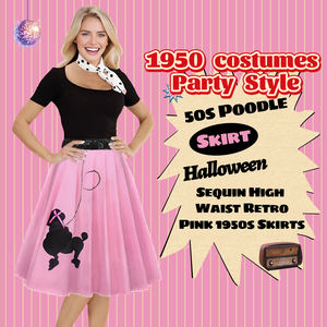 महिलाओं की 1950 का रेट्रो गुलाबी पुडल स्कर्ट उच्च कमर के अनुरुप से <span class=keywords><strong>50s</strong></span> एनीमे प्रेरित स्कर्ट - Product Image 4