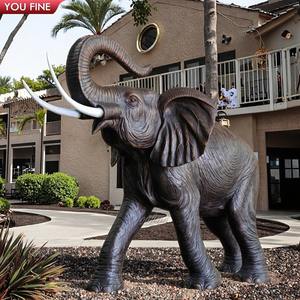 YOUFINE カスタマイズ可能なブロンズ象の家族彫刻 大人と赤ちゃんの象の像 屋外庭園公園アート装飾用 - Product Image 4