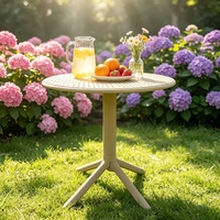 Table d'appoint ronde légère et imperméable en plastique creux pour extérieur, hôtel, avec base à 4 pieds - Vente en gros
