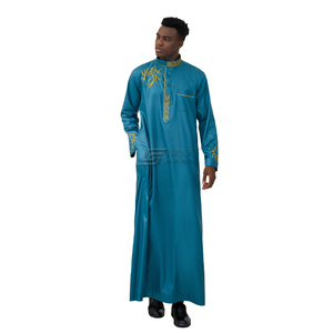 Túnica musulmana de poliéster hecha a mano de alta calidad <span class=keywords><strong>para</strong></span> hombres Kaftan Thobe Modest <span class=keywords><strong>Abaya</strong></span> Thawb Tamaños antiestáticos XS a XXL <span class=keywords><strong>para</strong></span> orar - Product Image 1