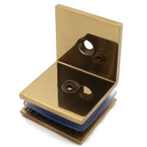 Fulida Stainless Steel Glass Clip <b>Mirror</b> Gold Finish 90 Degree Square Frameless <b>Door</b> Bath Hardware - Product Image 4