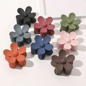 Mulheres Candy Color Sweet Flower Shape Liga plástica Acessórios para o cabelo Garra clipe Cabelo garra para o disco Jóias hairpins Garras