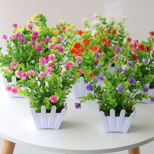 Fiori artificiali piccole <span class=keywords><strong>piante</strong></span> in vaso decorazione per la casa arredamento fiori secchi set di fiori di plastica bonsai - Product Image 6