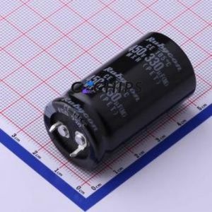 Condensador Electrolítico de Aluminio de Montaje a Presión 450MXH330MEFCSN25X45, Componente de Orificio Pasante THT, D25xL45mm 330uF 20% 450V 10mm - Product Image 1