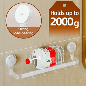 Tige de suspension de salle de bain forte <span class=keywords><strong>sans</strong></span> perceuse avec adhésif en mousse facile à installer maintient les serviettes Robes en toute sécurité <span class=keywords><strong>sans</strong></span> vis crochets - Product Image 5