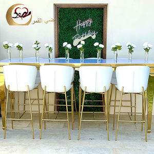 Meubles de bar Pieds en acier en cuir blanc Table et chaises de bistro d'extérieur - Product Image 4