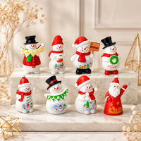 Figurines de bonhomme de neige de Noël, bannière de vœux, panneau de vœux, couronne, décoration de gâteau de Noël en résine, centre de table, cadeau de fête de Noël