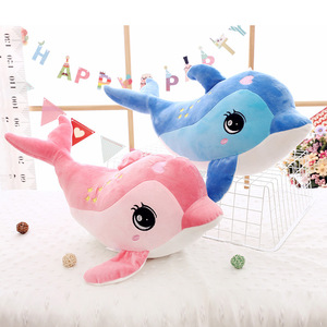 Boneka Plush Lumba-lumba Biru Pink Lucu Grosir, Mainan Akuarium Paus, Bantal Tidur Anak, Boneka Plush - Product Image 1