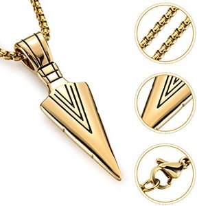 Colar de Flecha Vintage com Pingente de Ponta de Flecha em Cadeia Dourada para Homens - Product Image 4
