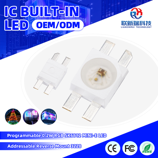 Hot Selling Programmable 0.2W RGB SK6812 MINI-E DC5V SMD LED Chip Addressable Reverse Mount 3228 for Keyboard Back Light