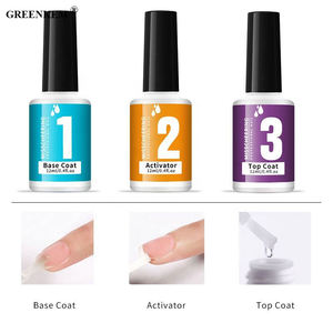 Nail Art Poudre de trempage <span class=keywords><strong>Infiltration</strong></span> Colle Activateur Amovible Base Coat Top Coat Gel Polish Dip Powder Nail Kit - Product Image 3