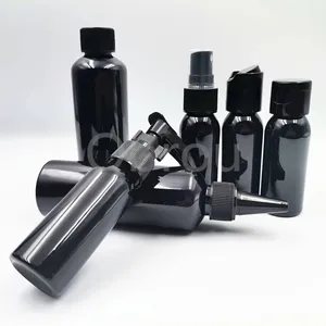 Optional Deckel Lotion Shampoo für Haarschutz ätherisches Öl Flaschen rund mit schwarzem Kunststoff kosmetische Pumpe Kopf Spray-Bot