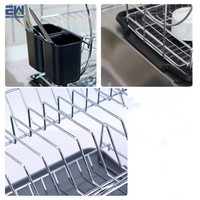 Küchen arbeits platte Stahl Zweistufiges Metalldraht regal Einfach zu installieren Anti-Resistance Dish Drying Stand Rack