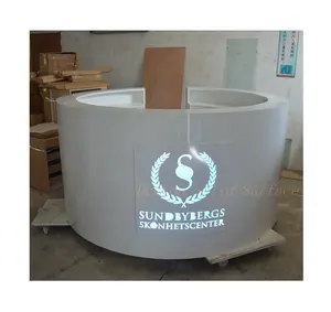 Meja Resepsi Bulat Led Modern Counter Kecil Depan Murah