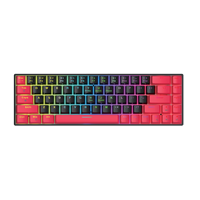 Clavier de bureau/de jeu filaire Lizhi à rétroéclairage arc-en-ciel, 68 touches, multimédia, interrupteurs rouges, fonctionnement mécanique, gamer, coloré, PC, ordinateur