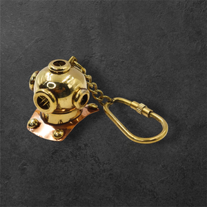 Llavero de Casco de Buceo de Latón con Acabado Dorado, Diseño Antiguo, Llavero de Latón Elaborado en Metal, Precios Más Bajos - Product Image 6