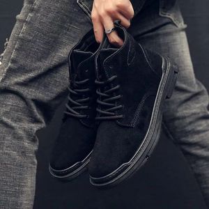 Botas de trabajo estilo retro para hombre, de caña alta, versátiles, ligeras, cómodas, antideslizantes, con suela plana, transpirables, con suela gruesa, tipo chukka. - Product Image 3
