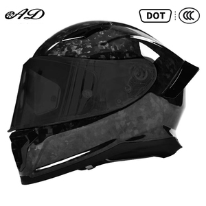 Produits phares : Casque de <span class=keywords><strong>moto</strong></span> intégral en fibre de carbone avec <span class=keywords><strong>masque</strong></span> de protection solaire <span class=keywords><strong>pour</strong></span> le visage, doublure en coton, vente en gros - Product Image 3