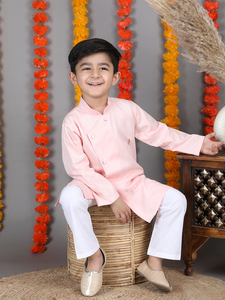 Ensemble Kurta Pyjama Blanc pour Garçons, Vêtements Ethniques Indiens Traditionnels, Costume Kurta Festif pour Enfants, Tenue Kurta Pyjama en Coton Confortable - Product Image 6