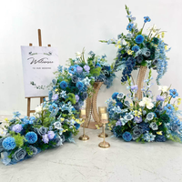 Arrangement floral artificiel en soie rose poudré pêche moderne de qualité supérieure, centre de table de mariage, rangée de fleurs cascade de 60 cm pour le sol