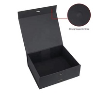 Emballage magnétique en boîte rigide Grand carton ruban de luxe noir individuel avec boîte cadeau à fermeture magnétique