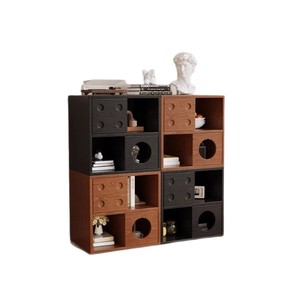 Meuble modulaire en bois massif avec tiroirs, style vintage, unité de rangement pour salon, idéal pour petits appartements et support TV - Product Image 5