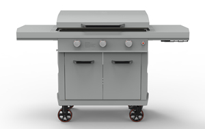 36 In. 3-Pitch Digitaal Propaan Smarttemp Vlakke <span class=keywords><strong>Grill</strong></span>/Bakplaat In Krijtafwerking Met Ingesloten Kar En Kap