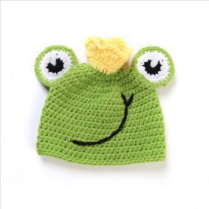 Bonnets pour enfants en crochet tricotés à la main pour tout-petits Bonnet grenouille en crochet pour enfants - Product Image 1