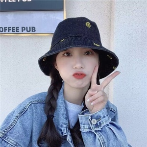 Sombreros de cubo baratos para niñas y damas estudiantes sombrero de <span class=keywords><strong>pescador</strong></span> Primavera Verano cara sonriente lindas gorras de vaquero femeninas personalizadas bien - Product Image 1