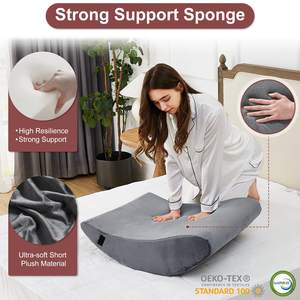 6 pièces Gel mousse à mémoire de forme haut coussin de soutien surélevé pour la douleur au bas du dos lit orthopédique <span class=keywords><strong>oreiller</strong></span> compensé - Product Image 2