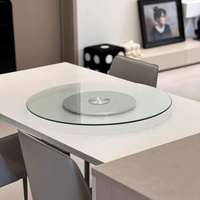 XUSHAN 31,5 Zoll (80cm) 8mm Dickes Gehärtetes Glas Umweltfreundlicher Lazy Susan Drehteller für Esstisch 360 Grad Drehbare Servierplatte