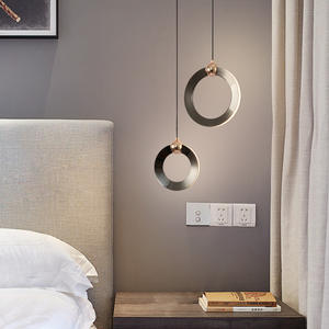Luminaire suspendu moderne minimaliste de luxe italien, petit luminaire suspendu à double tête pour chambre à coucher, salon, long mur de fond - Product Image 5