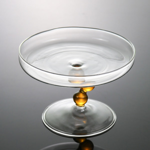 European-Style High-Legged Ins Wind Glass Fruit Plate Decorative <strong>Dessert</strong> Snack <strong>Tray</strong> with Gourd for Cake Tools - Product Image 4