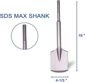 Evian Tools Vente en gros d'usine Marteau électrique SDS Max 18*450*110mm Ciseau à bêche Acier 40Cr Finition sablée <span class=keywords><strong>de</strong></span> qualité industrielle - Product Image 2