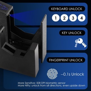 Thép Nặng Xây Dựng Bàn Cạnh Giường Ngủ Với Truy Cập Nhanh Xách Tay Nhỏ Kim Loại Két Điện Tử Kỹ Thuật Số Khóa Súng An Toàn Hộp - Product Image 3