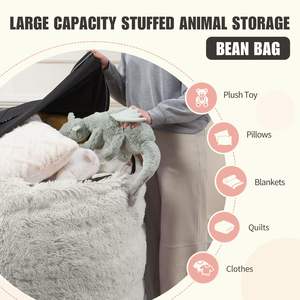 Gros non rempli surdimensionné grand siège de chaise longue vide pouf paresseux housse de canapé canapé lit paresseux salon pouf sans remplissage - Product Image 2