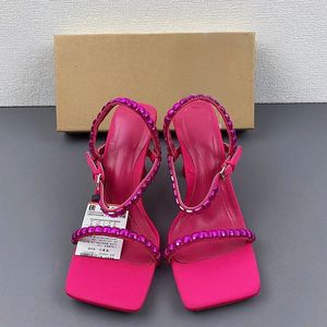 Sandalias Tacones प्रसिद्ध ब्रांड स्फटिक फैशनेबल खच्चरों देवियों 2022 पेंसिल सेक्सी गर्मियों ऊँची एड़ी के जूते - Product Image 2