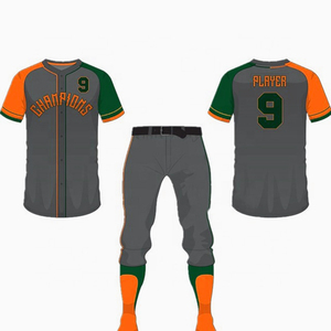 Vente en gros de maillots de baseball en polyester XL grande taille, uniformes de sublimation pour équipes d'adultes, ensemble de chemises de sport - Product Image 5