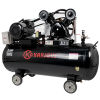 Compresseur d'air électrique ultra silencieux 4KW 5.5HP 200L 8 Bar Gonfleur de pneu sans huile portable à entraînement direct