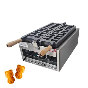 Best Sellers Alta Qualidade Superior Snack Máquinas Preço De Fábrica Ferro Fundido 20 Pcs Mini Urso Em Forma Taiyaki Waffle Maker Machine